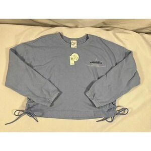 Offline by Aerie Women's Blue Super Soft Cropped "Happiness" Sweatshirt Medium